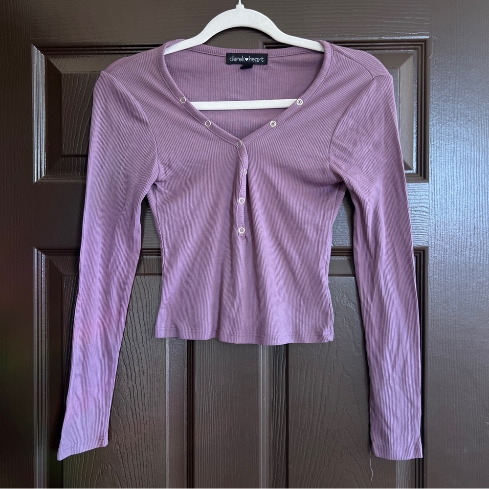 Derek Heart Mauve Purple Long Sleeve Top